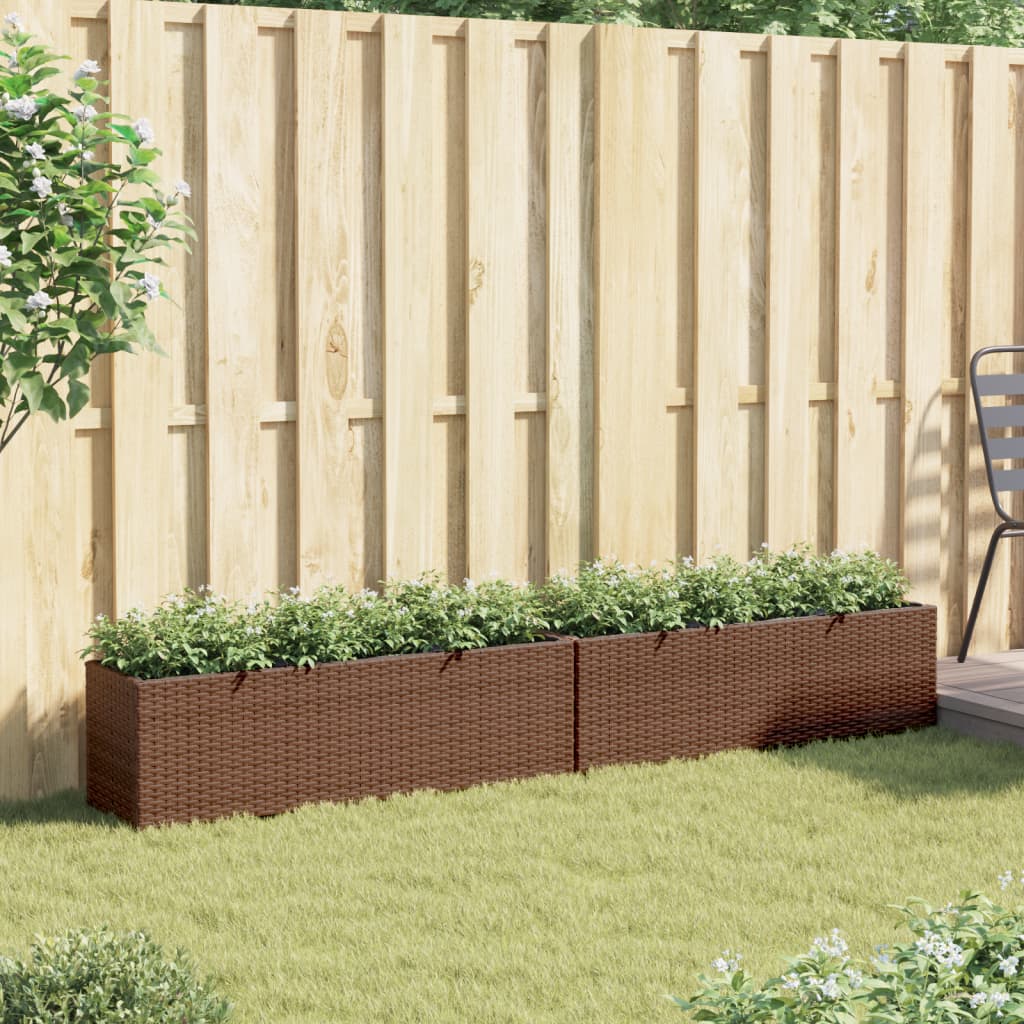 Pflanzkübel Mit 3 Töpfen 2 Stk. 105X30X32 Cm Poly Rattan
