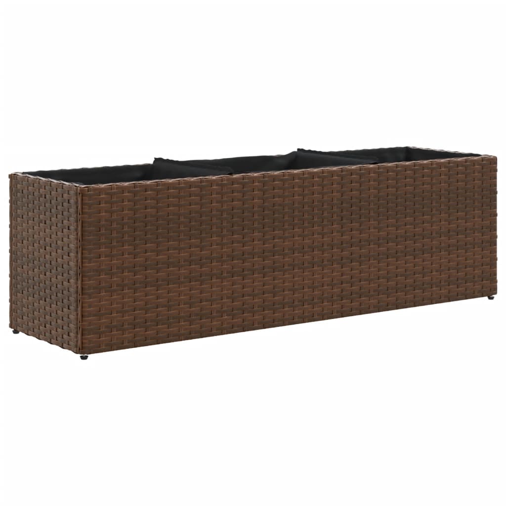 Pflanzkübel Mit 3 Töpfen 2 Stk. 105X30X32 Cm Poly Rattan