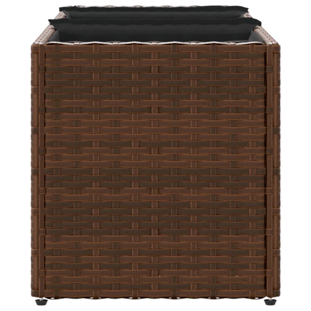 Pflanzkübel Mit 3 Töpfen 2 Stk. 105X30X32 Cm Poly Rattan