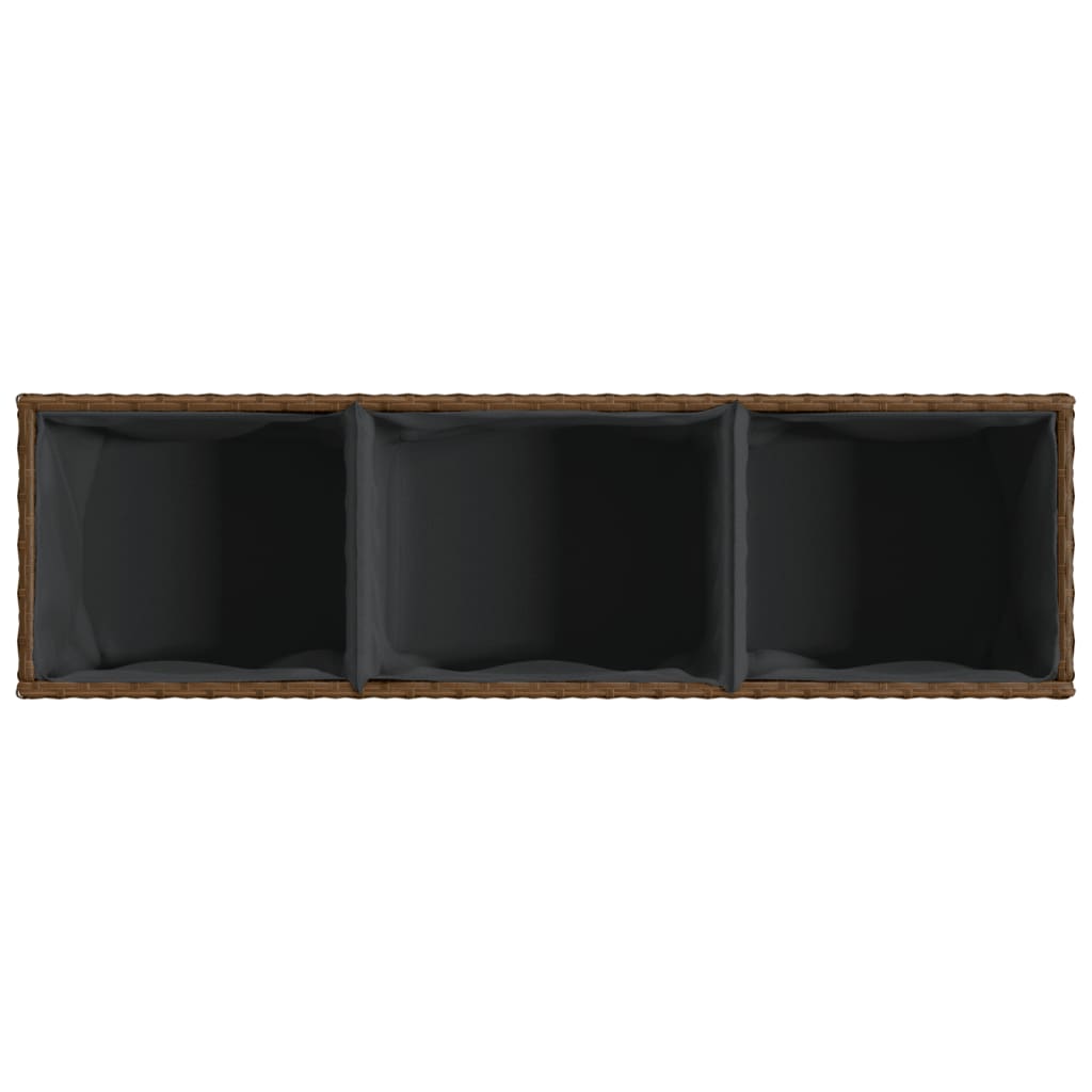 Pflanzkübel Mit 3 Töpfen 2 Stk. 105X30X32 Cm Poly Rattan