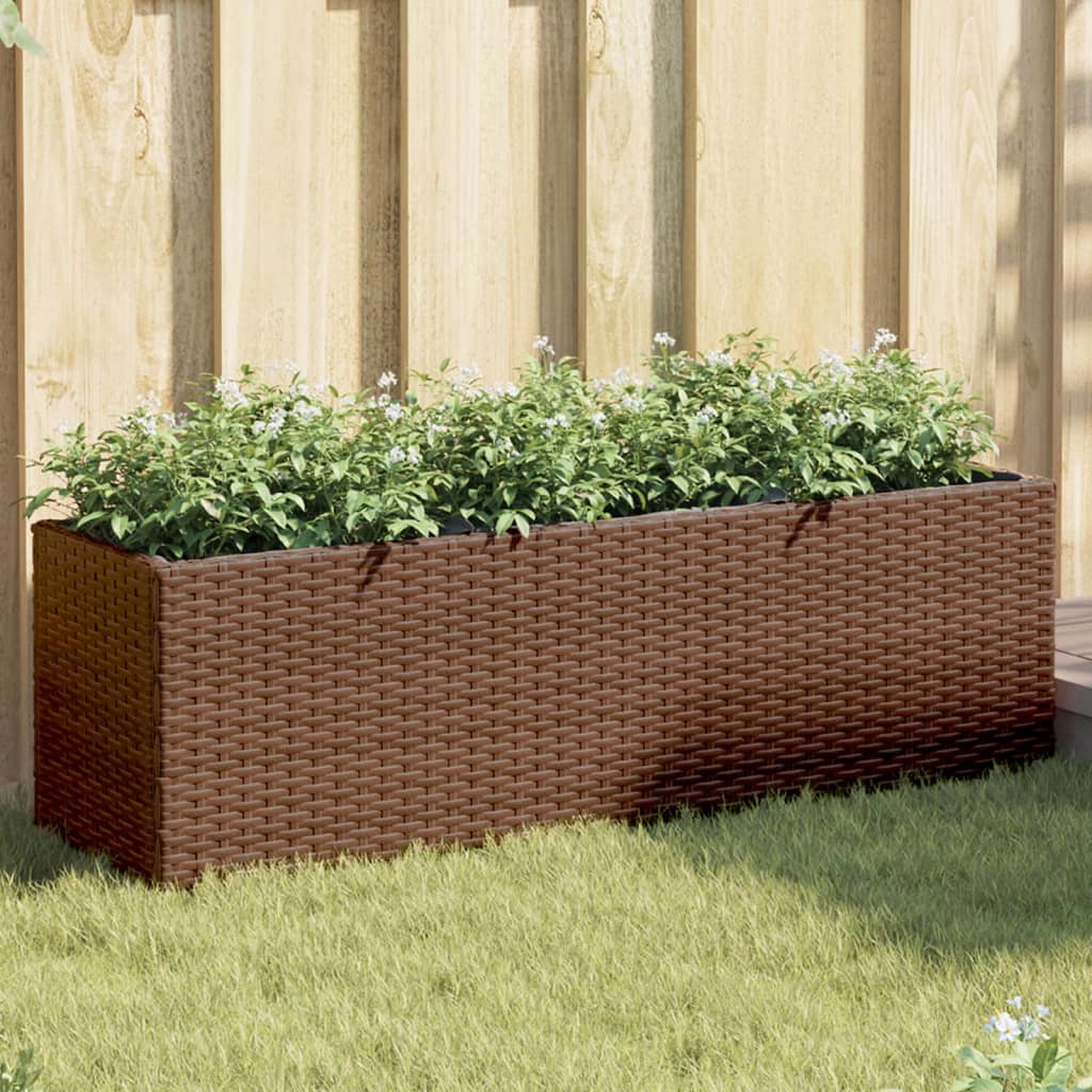 Pflanzkübel Mit 3 Töpfen 2 Stk. 105X30X32 Cm Poly Rattan
