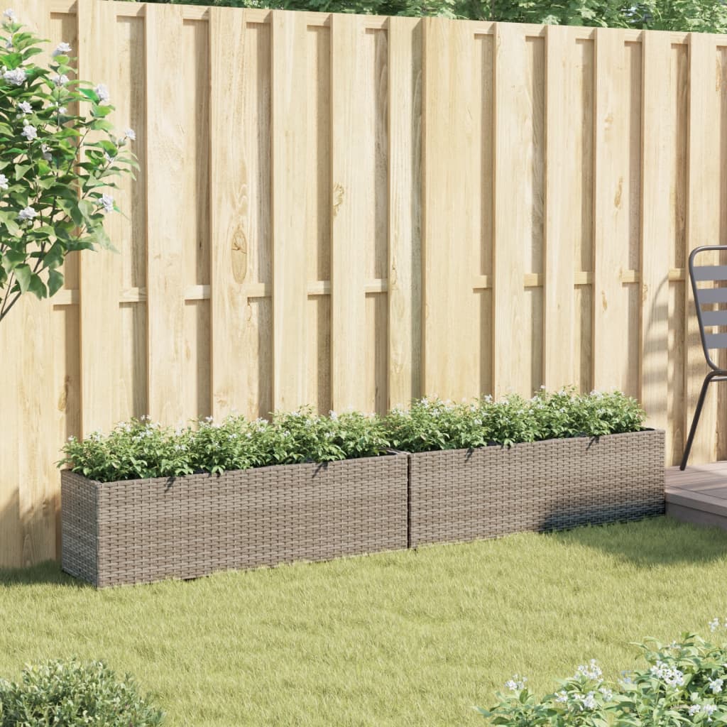 Pflanzkübel Mit 3 Töpfen 2 Stk. 105X30X32 Cm Poly Rattan
