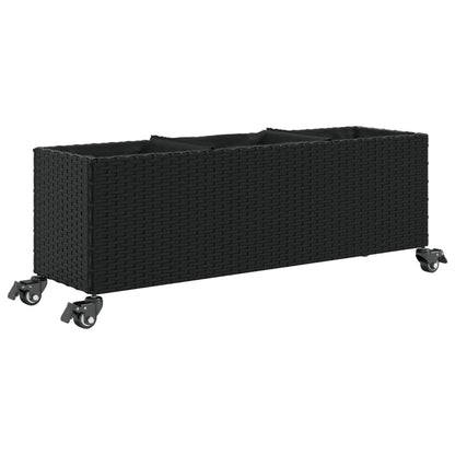 Pflanzkübel Mit Rollen 2 Stk. 107X32X38 Cm Poly Rattan