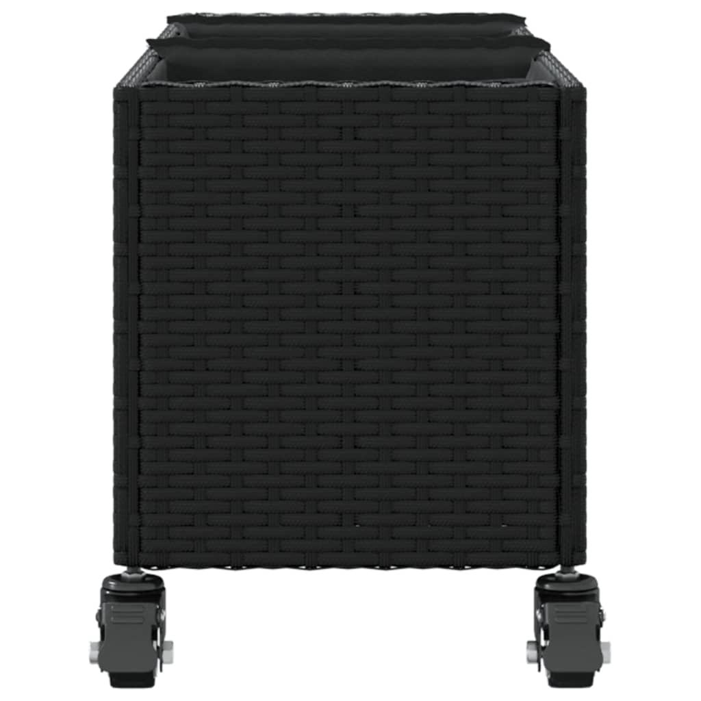 Pflanzkübel Mit Rollen 2 Stk. 107X32X38 Cm Poly Rattan
