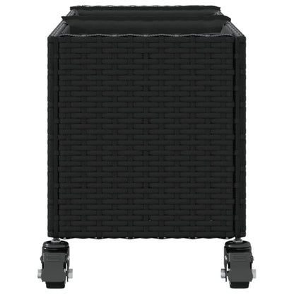 Pflanzkübel Mit Rollen 2 Stk. 107X32X38 Cm Poly Rattan