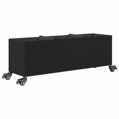Pflanzkübel Mit Rollen 2 Stk. 107X32X38 Cm Poly Rattan