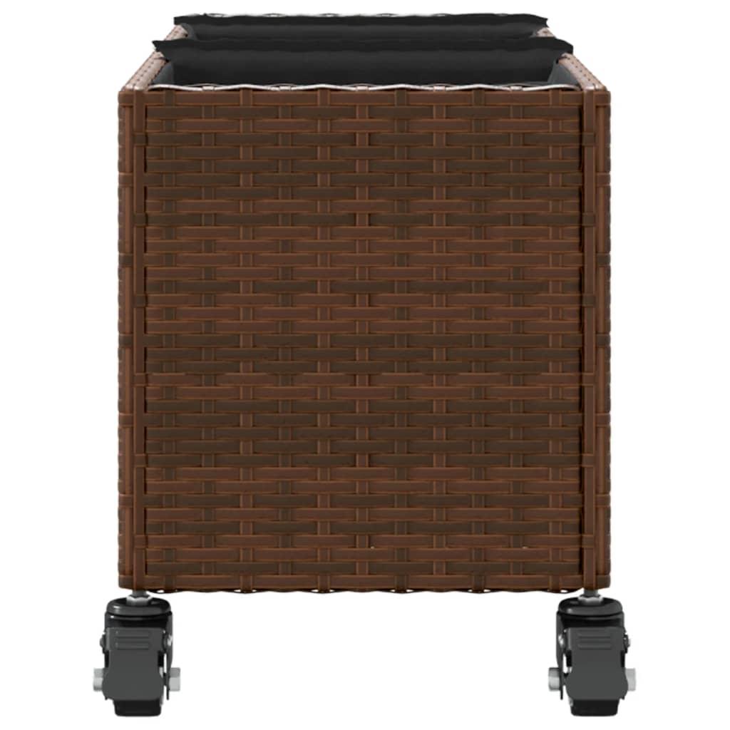 Pflanzkübel Mit Rollen 2 Stk. 107X32X38 Cm Poly Rattan
