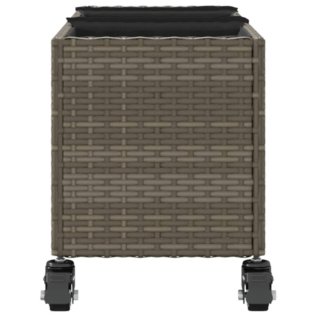Pflanzkübel Mit Rollen 2 Stk. 107X32X38 Cm Poly Rattan