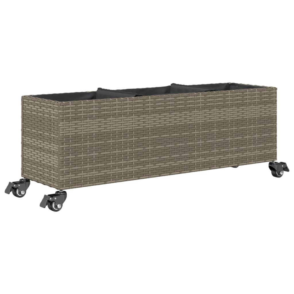 Pflanzkübel Mit Rollen 2 Stk. 107X32X38 Cm Poly Rattan
