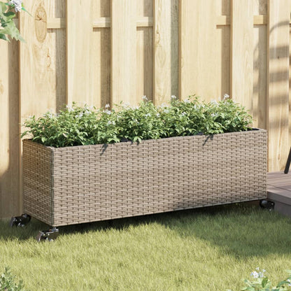 Pflanzkübel Mit Rollen 2 Stk. 107X32X38 Cm Poly Rattan