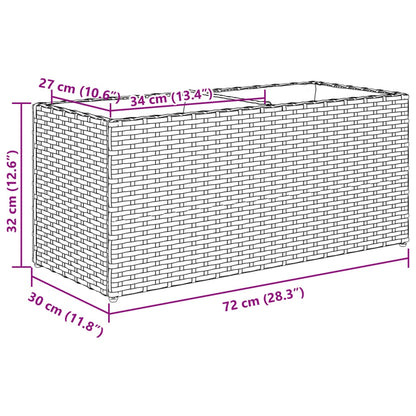 Pflanzkübel Mit 2 Töpfen 2 Stk. 72X30X32 Cm Poly Rattan
