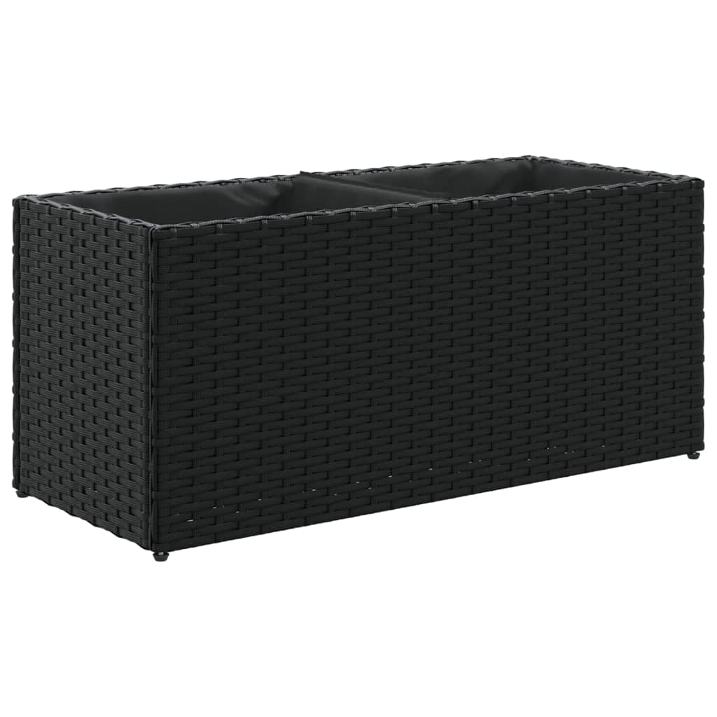 Pflanzkübel Mit 2 Töpfen 2 Stk. 72X30X32 Cm Poly Rattan