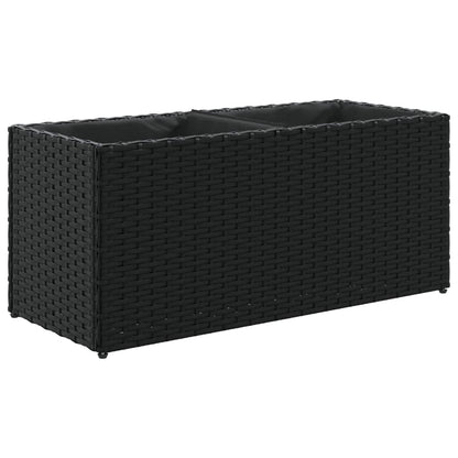 Pflanzkübel Mit 2 Töpfen 2 Stk. 72X30X32 Cm Poly Rattan