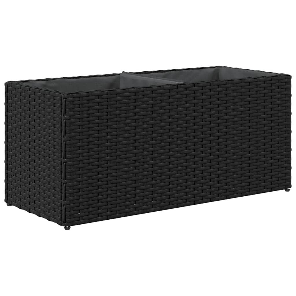 Pflanzkübel Mit 2 Töpfen 2 Stk. 72X30X32 Cm Poly Rattan