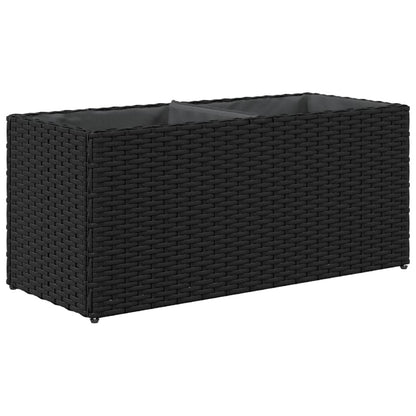 Pflanzkübel Mit 2 Töpfen 2 Stk. 72X30X32 Cm Poly Rattan