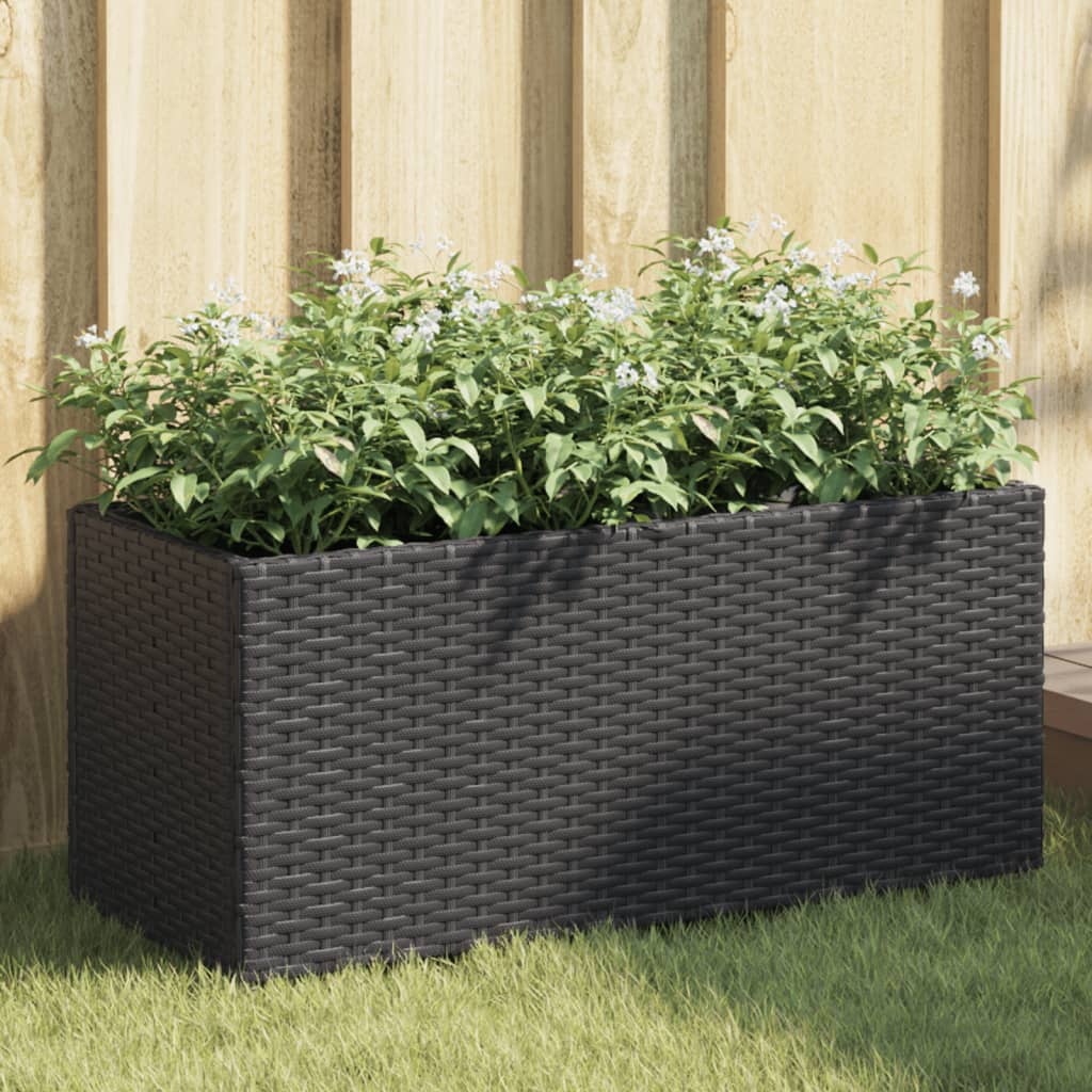 Pflanzkübel Mit 2 Töpfen 2 Stk. 72X30X32 Cm Poly Rattan