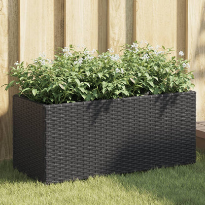 Pflanzkübel Mit 2 Töpfen 2 Stk. 72X30X32 Cm Poly Rattan