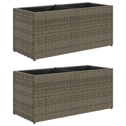 Pflanzkübel Mit 2 Töpfen 2 Stk. 72X30X32 Cm Poly Rattan