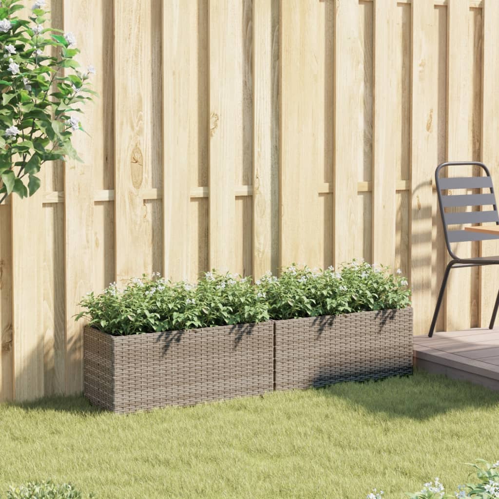 Pflanzkübel Mit 2 Töpfen 2 Stk. 72X30X32 Cm Poly Rattan