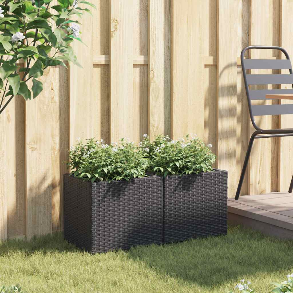 Pflanzkübel 2 Stk. 36X30X32 Cm Poly Rattan