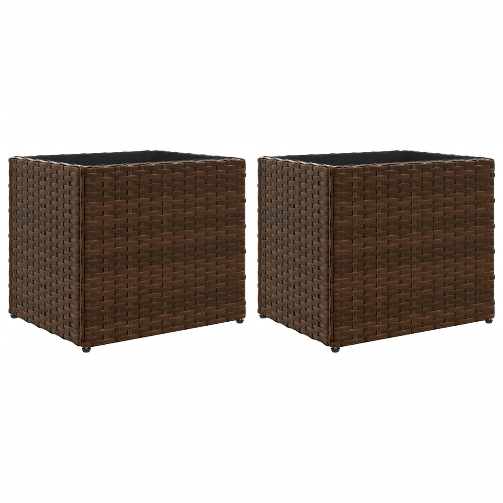 Pflanzkübel 2 Stk. 36X30X32 Cm Poly Rattan