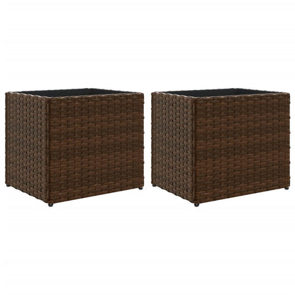 Pflanzkübel 2 Stk. 36X30X32 Cm Poly Rattan