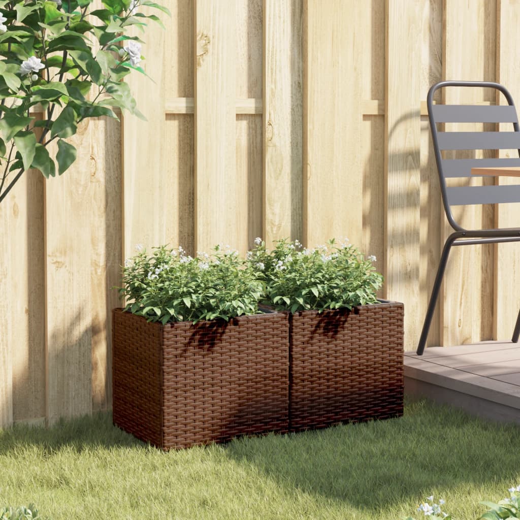 Pflanzkübel 2 Stk. 36X30X32 Cm Poly Rattan
