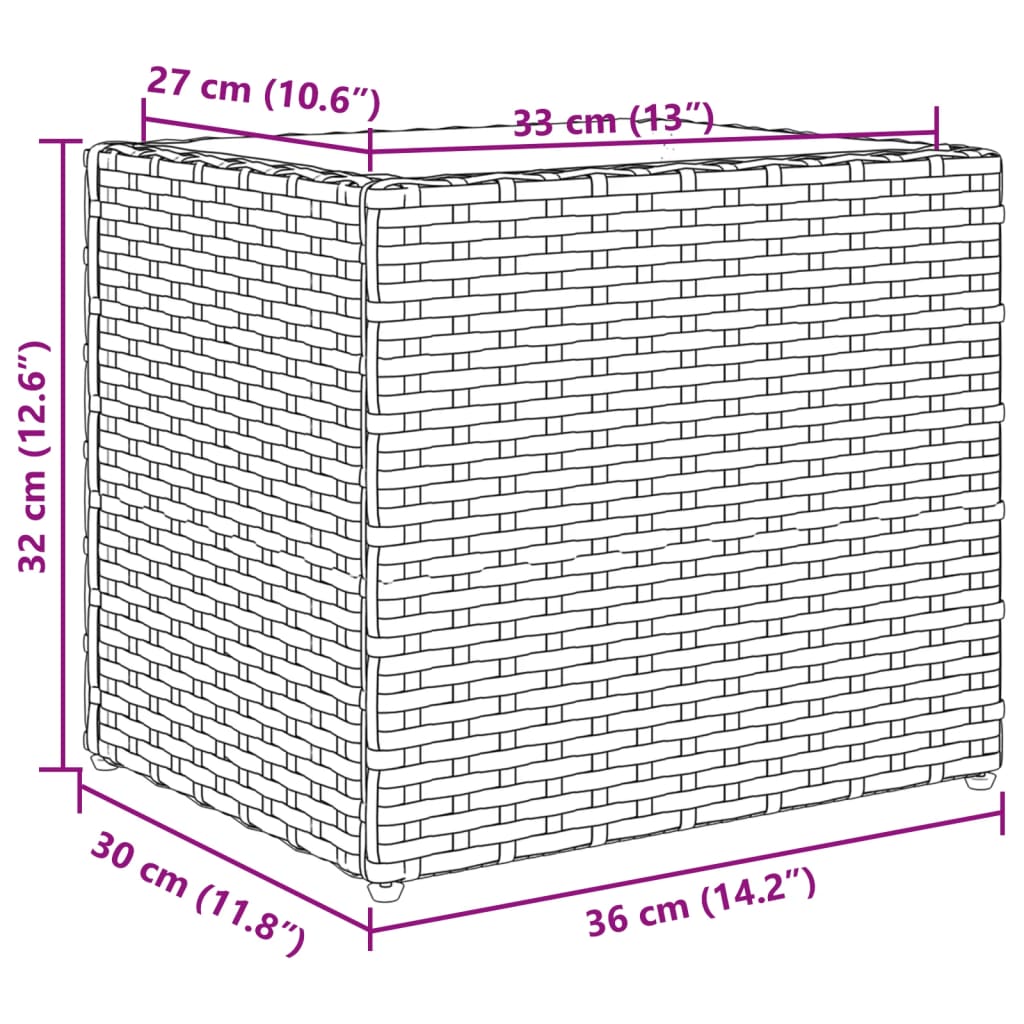 Pflanzkübel 2 Stk. 36X30X32 Cm Poly Rattan