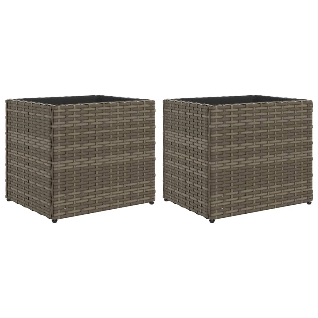 Pflanzkübel 2 Stk. 36X30X32 Cm Poly Rattan