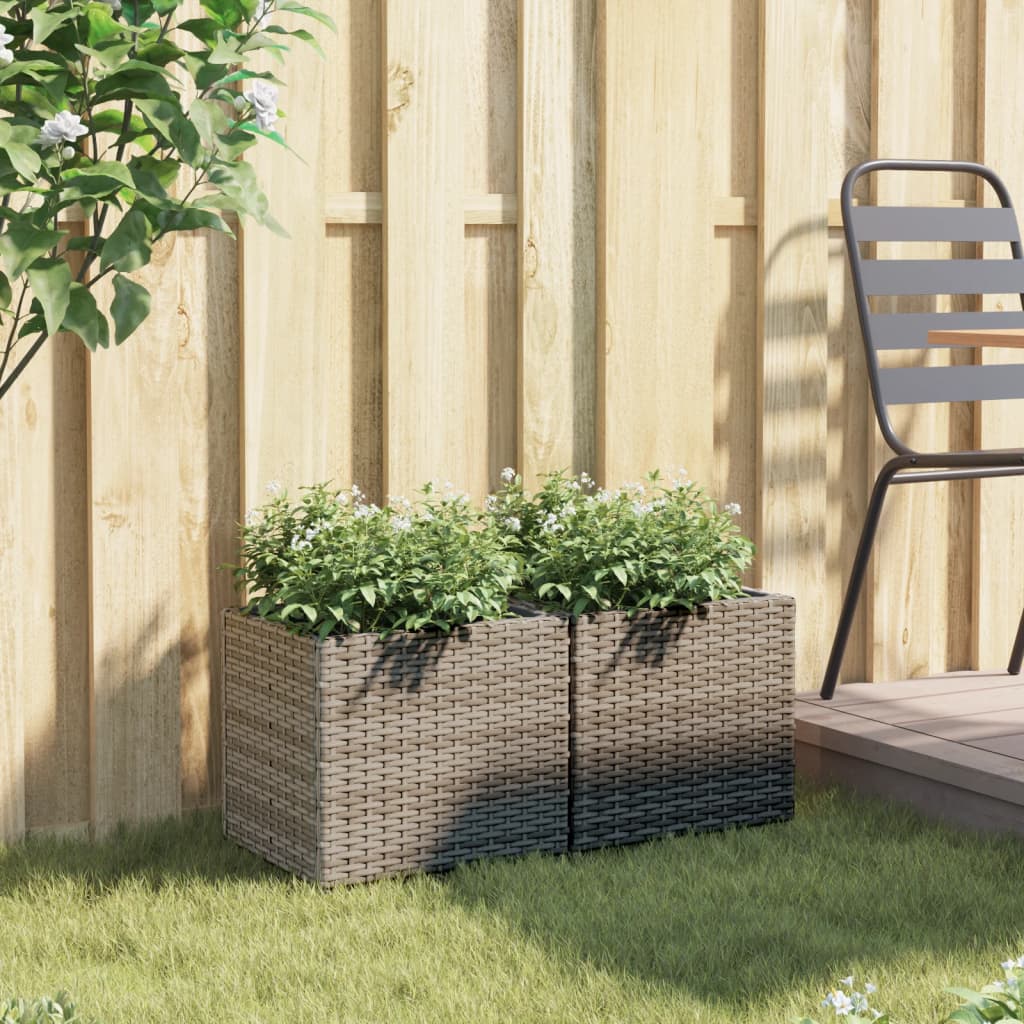 Pflanzkübel 2 Stk. 36X30X32 Cm Poly Rattan