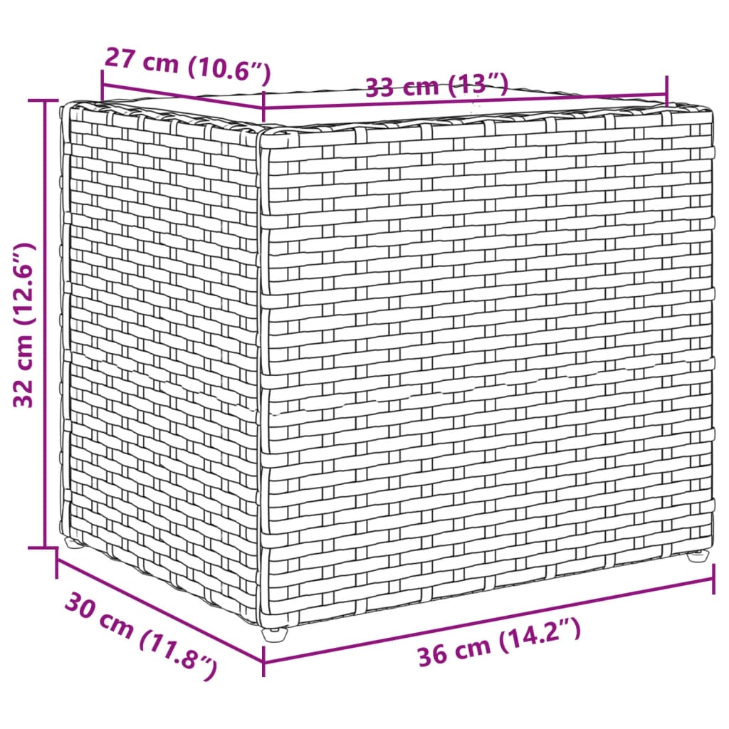 Pflanzkübel 2 Stk. 36X30X32 Cm Poly Rattan