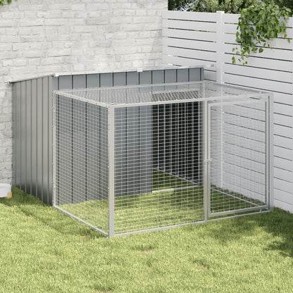 Hundehütte Mit Auslauf Anthrazit Verzinkter Stahl