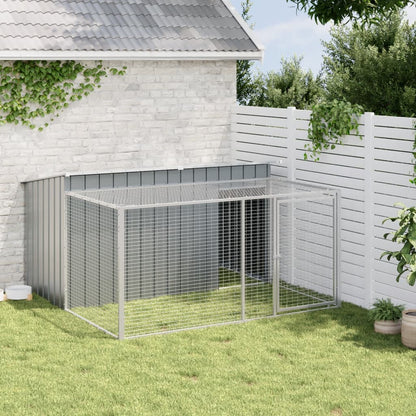 Hundehütte Mit Auslauf Anthrazit Verzinkter Stahl