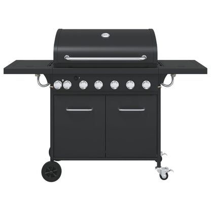 Gasgrill Mit 7 Flammen Schwarz Pulverbeschichteter Stahl
