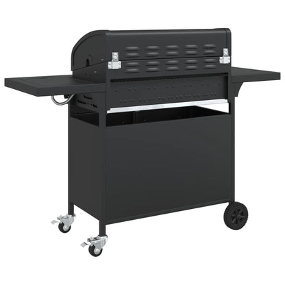 Gasgrill Mit 7 Flammen Schwarz Pulverbeschichteter Stahl