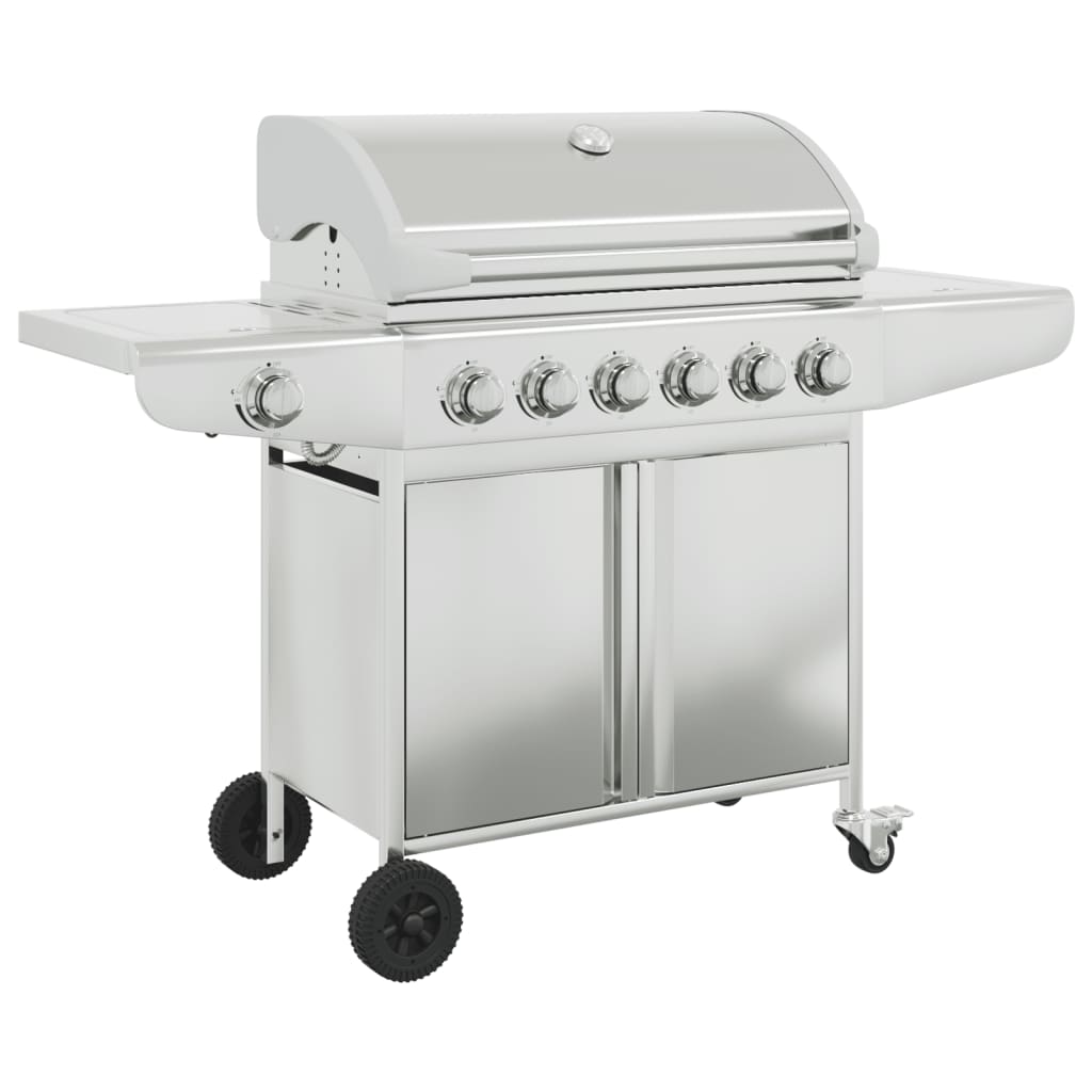 Gasgrill Mit 7 Flammen Silbern Edelstahl