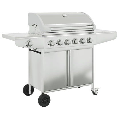 Gasgrill Mit 7 Flammen Silbern Edelstahl