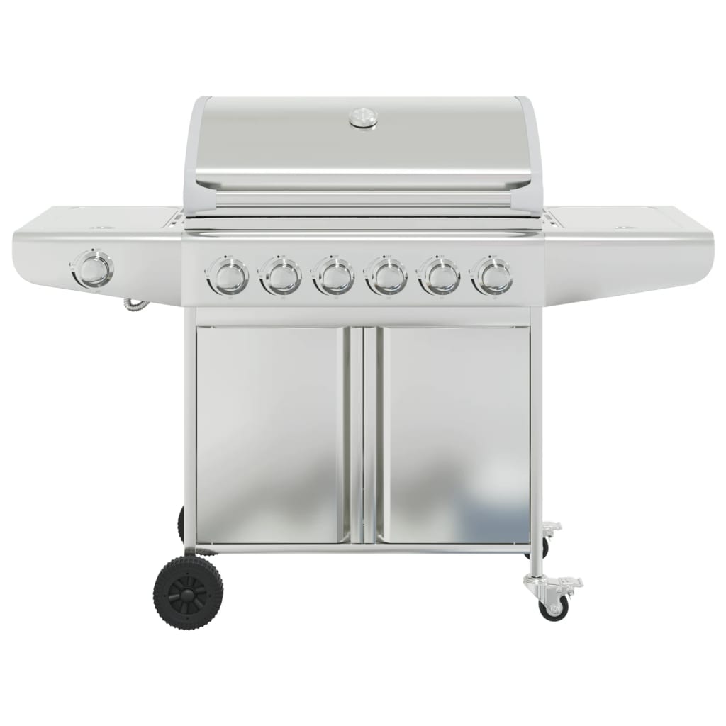 Gasgrill Mit 7 Flammen Silbern Edelstahl