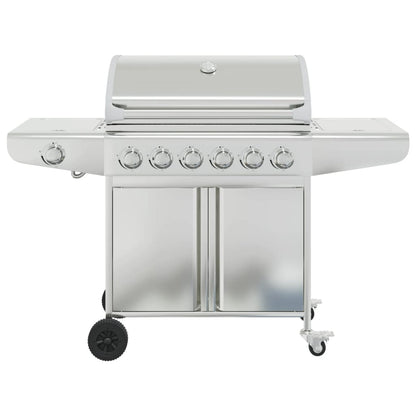 Gasgrill Mit 7 Flammen Silbern Edelstahl