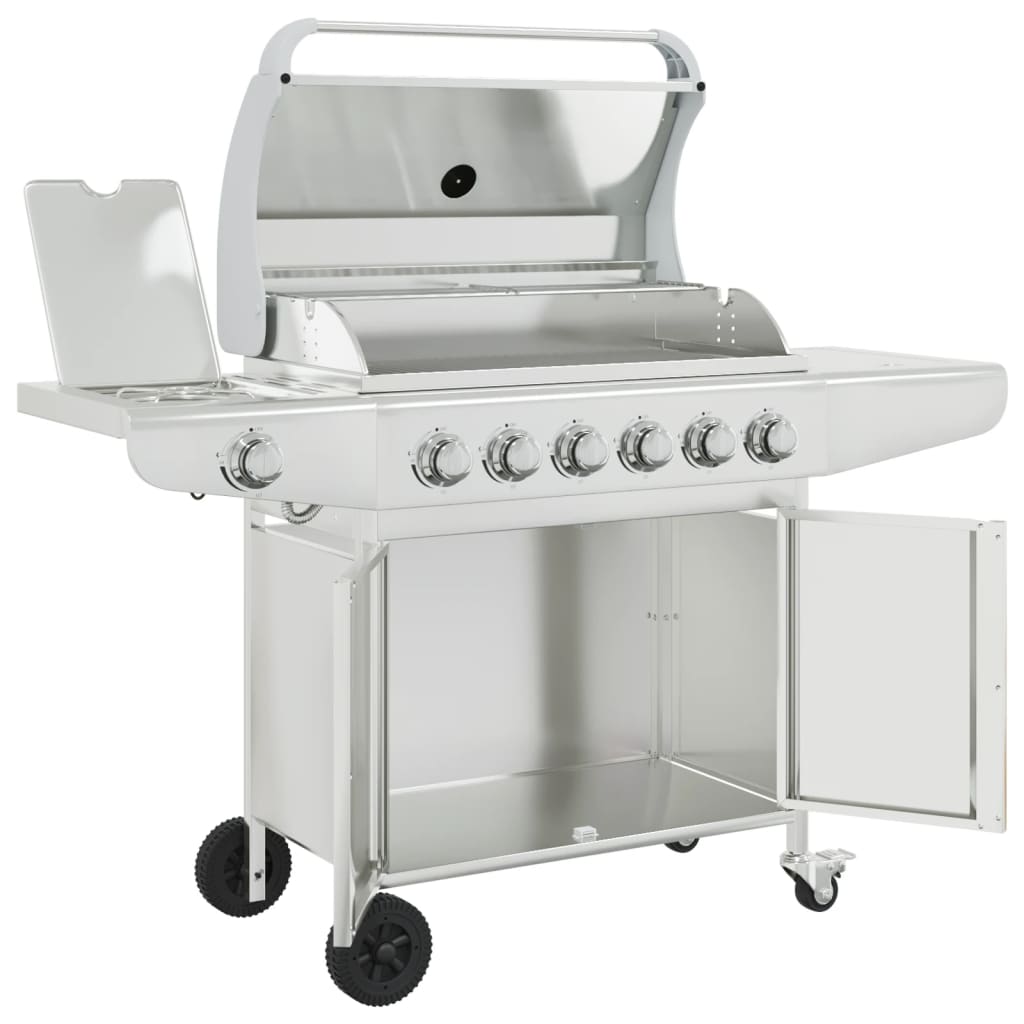 Gasgrill Mit 7 Flammen Silbern Edelstahl