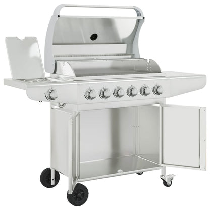 Gasgrill Mit 7 Flammen Silbern Edelstahl