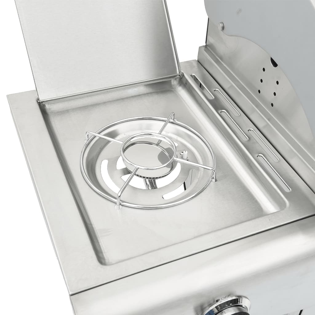 Gasgrill Mit 7 Flammen Silbern Edelstahl