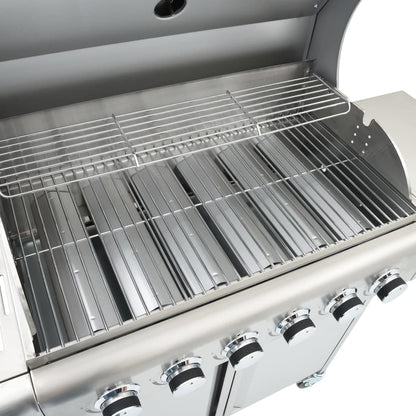 Gasgrill Mit 7 Flammen Silbern Edelstahl