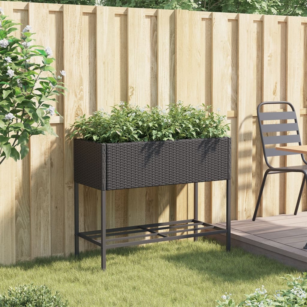 Pflanzkübel Mit Ablage Poly Rattan