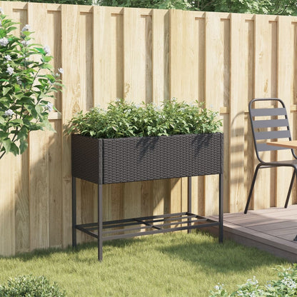Pflanzkübel Mit Ablage Poly Rattan
