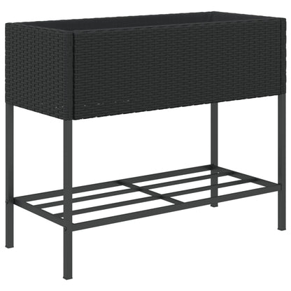 Pflanzkübel Mit Ablage Poly Rattan
