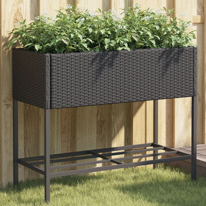 Pflanzkübel Mit Ablage Poly Rattan