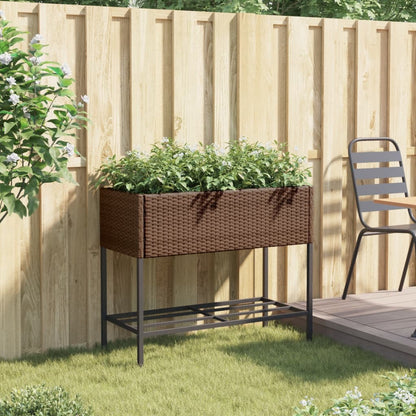 Pflanzkübel Mit Ablage Poly Rattan