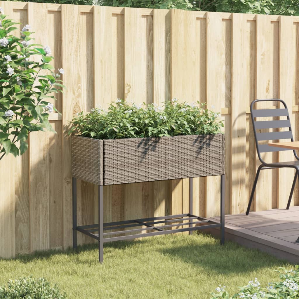 Pflanzkübel Mit Ablage Poly Rattan