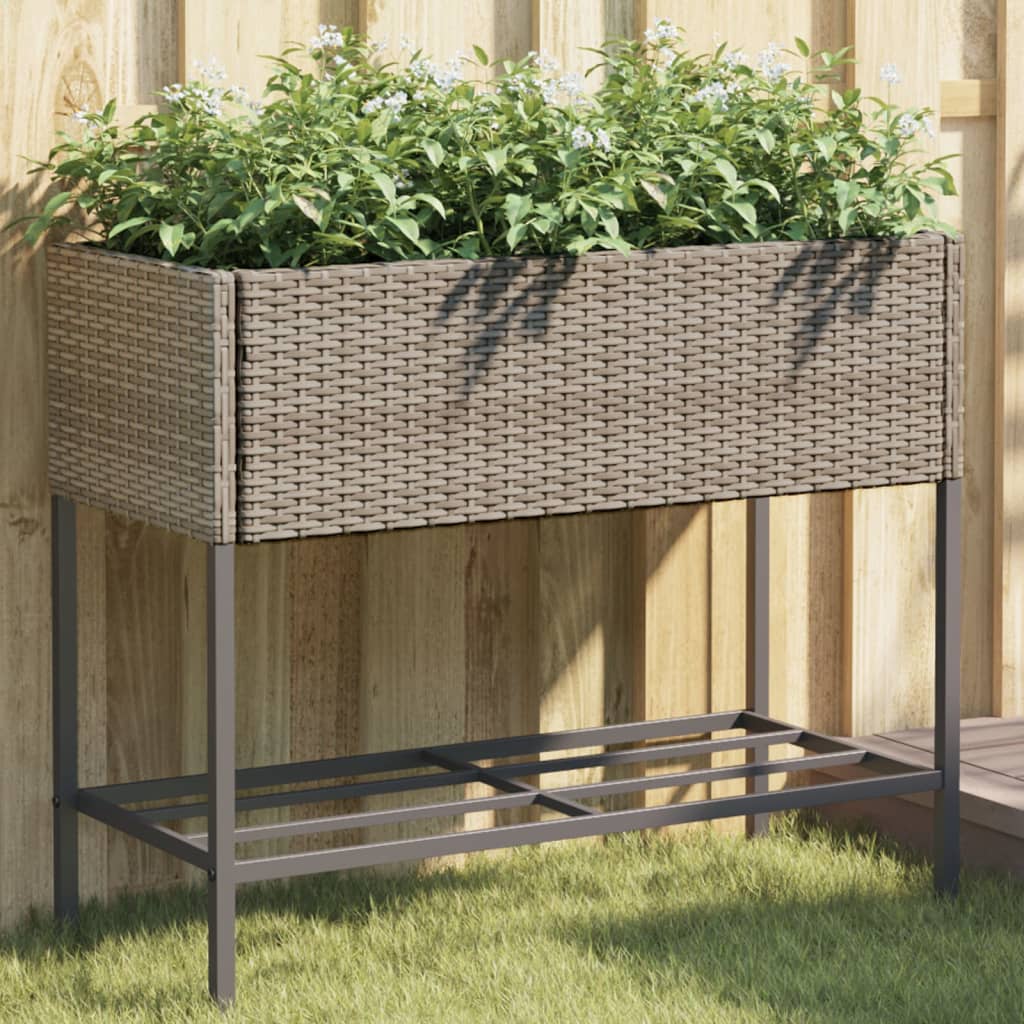 Pflanzkübel Mit Ablage Poly Rattan